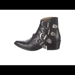 Toga Pulla Leather Ankle Western Boots, Size 39